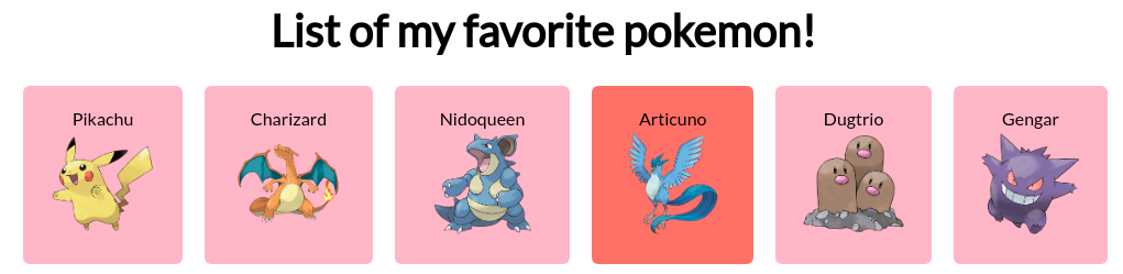List of my favorite pokemon