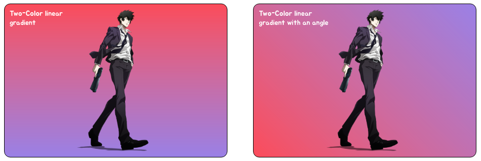 CSS Gradients Example - Using Two-Color Linear Gradients