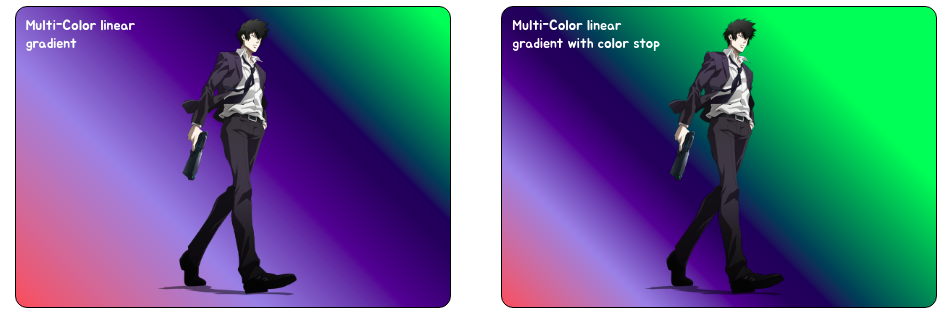 CSS Gradients Example -Multi colored gradients
